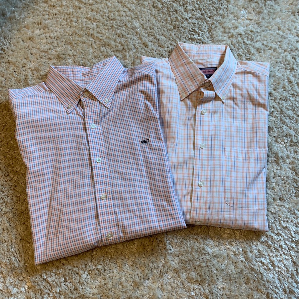 LOT OF 2 MEN’S VINEYARD VINES DRESS SHIRTS SIZE L